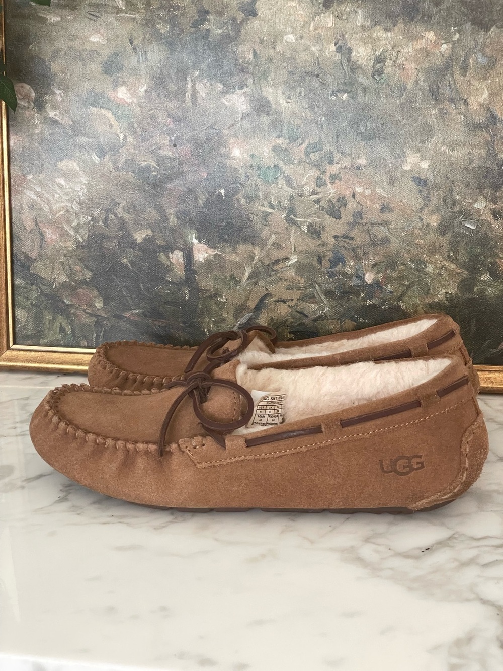 UGG Dakota Chestnut Suede Slippers Moccasins 5612 Shoes Size 8 Womens - Picture 5 of 11